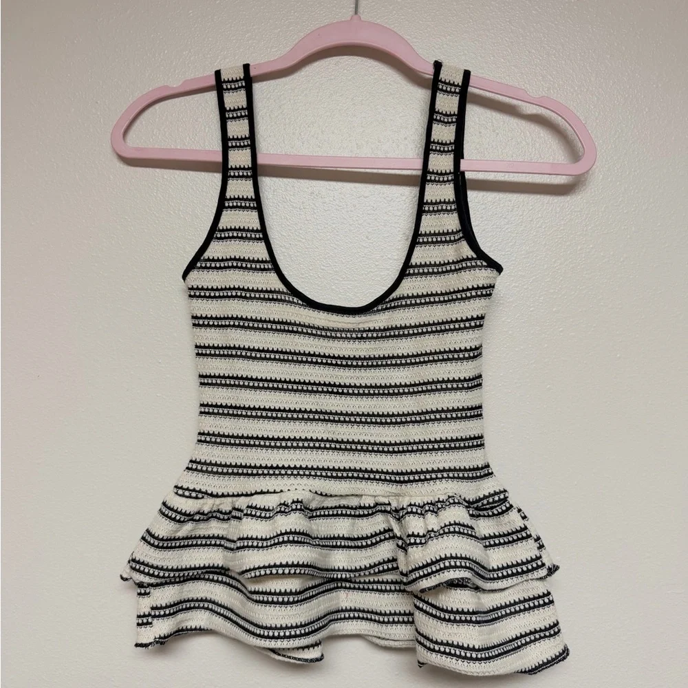 Striped, Knitted, Ruffle Tank from H&M - Picture 1 of 2
